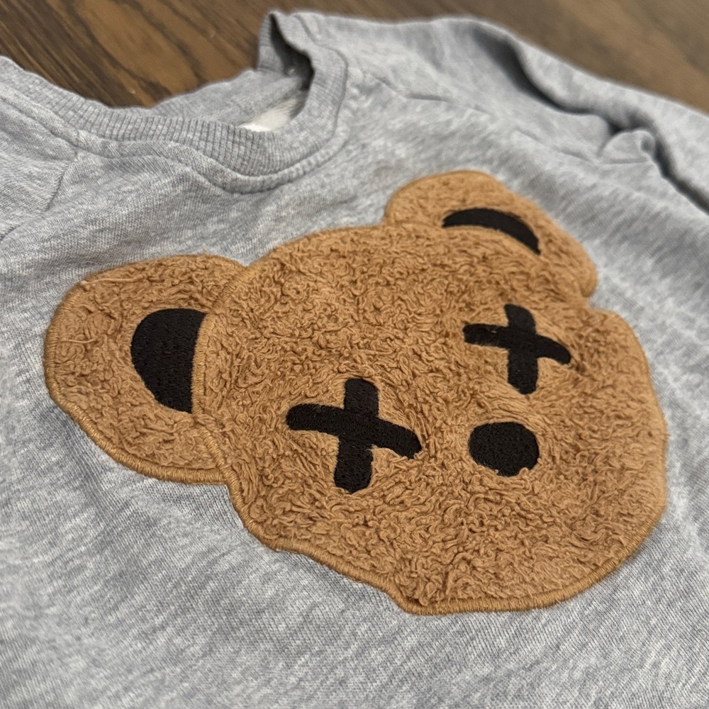 Huxbaby Furry Huxbear Sweatshirt Gray 2T - Picture 3 of 5
